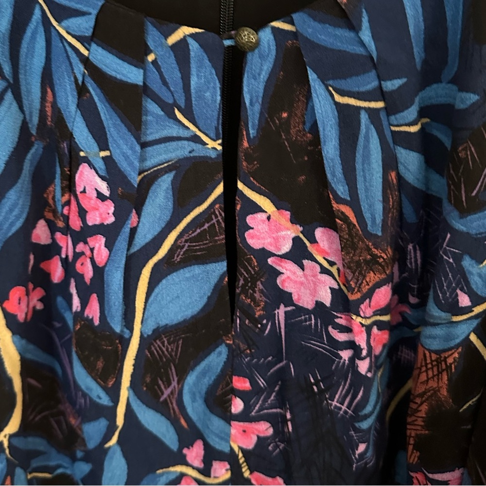 Anthropologie Maeve Elia Multicolor Floral Cold Shoulder Swing Dress - Picture 8 of 11
